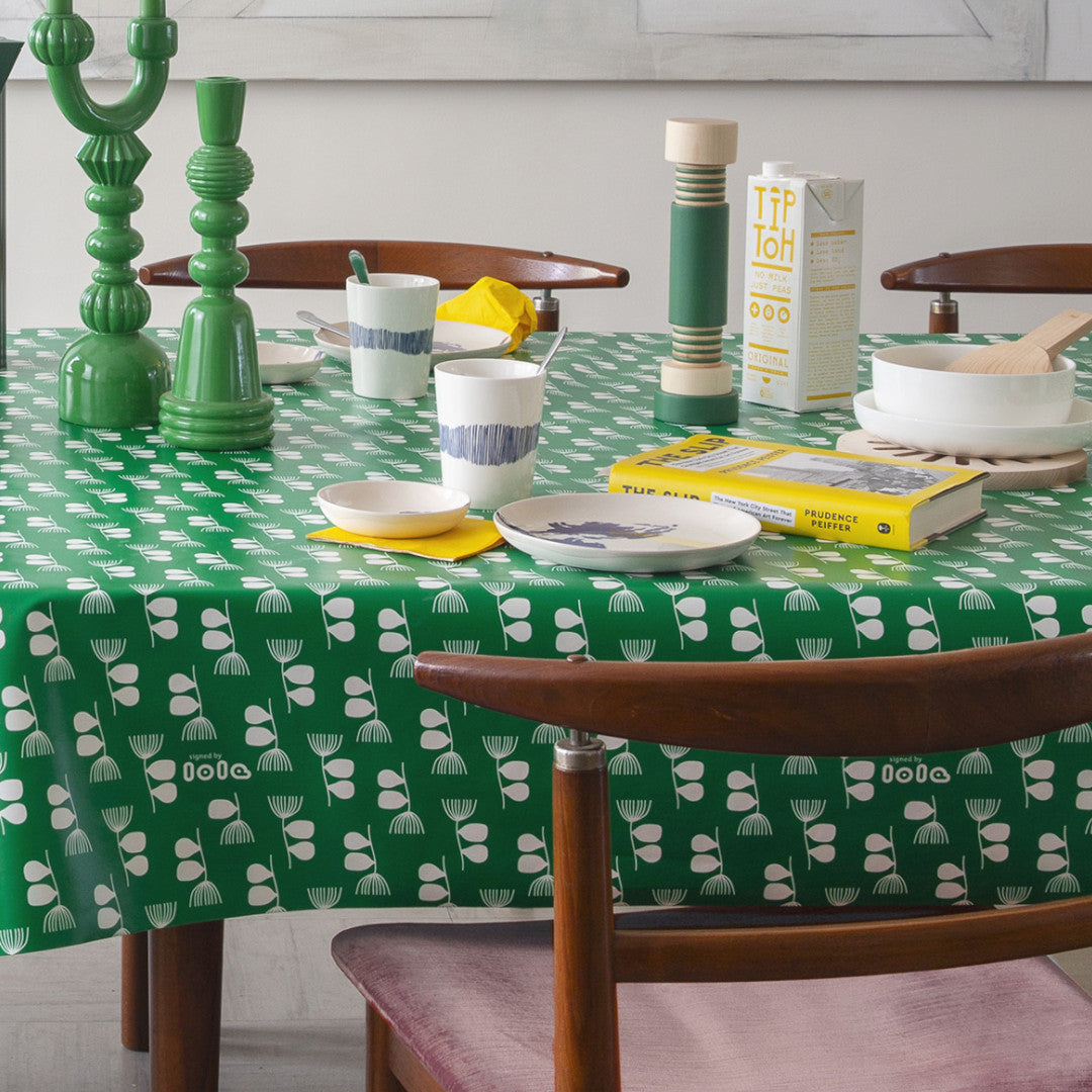 Little Breeze Apple - Lola voksdug i grøn og hvid