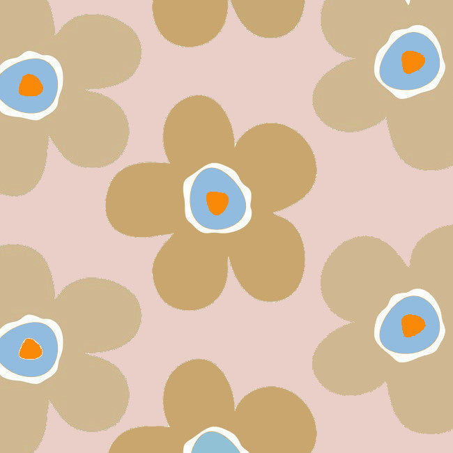 Big Flower Biscuit - Lola voksdug med store blomster, mønster