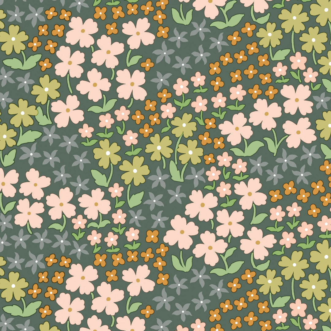 Butterflys Buffet Hunter - Lola voksdug med flot blomsterpragt