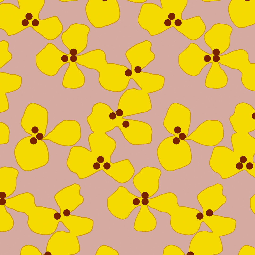 Poppy Rosenwood - Lola voksdug med et legende blomsterdesign, mønster