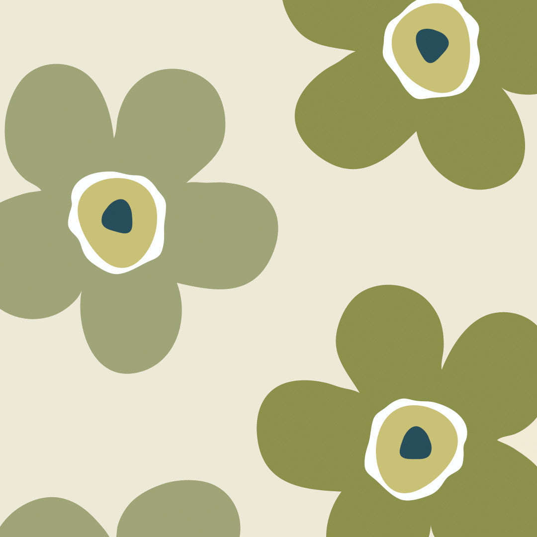 Small Big Flower Moss - Lola voksdug med skønne blomster, mønster 1