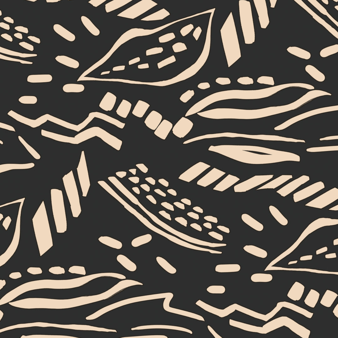 Dakarai Onyx - Lola sort voksdug med etniske mønster