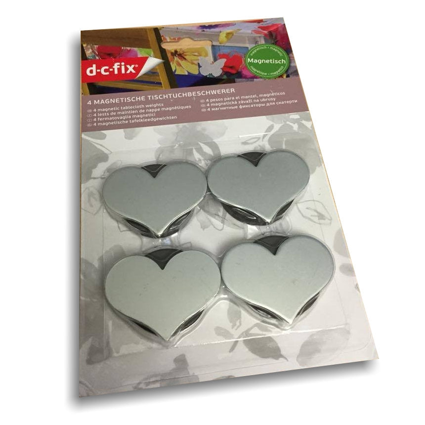 Magnetiske dugvægte, Sølv hjerte - sæt med 4 stk