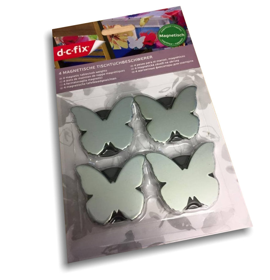 Magnetiske dugvægte Butterfly sølv - sæt med 4 stk