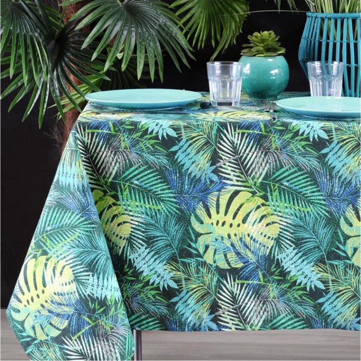 Mangrove Grøn - Akryldug med flotte grønne blomster - 155 cm bred