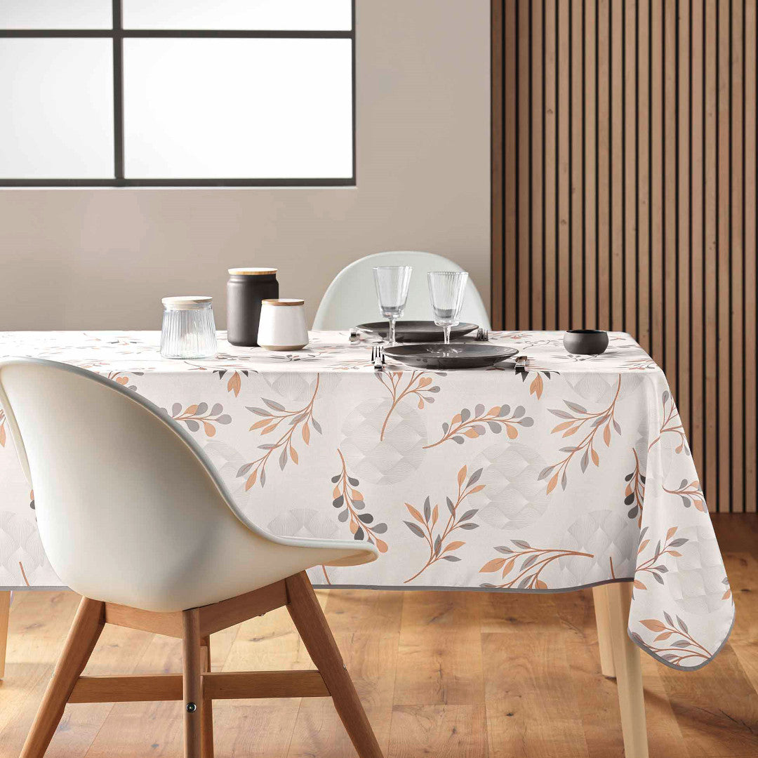 Manola Natural dug på spisebord med moderne tilbehør og service