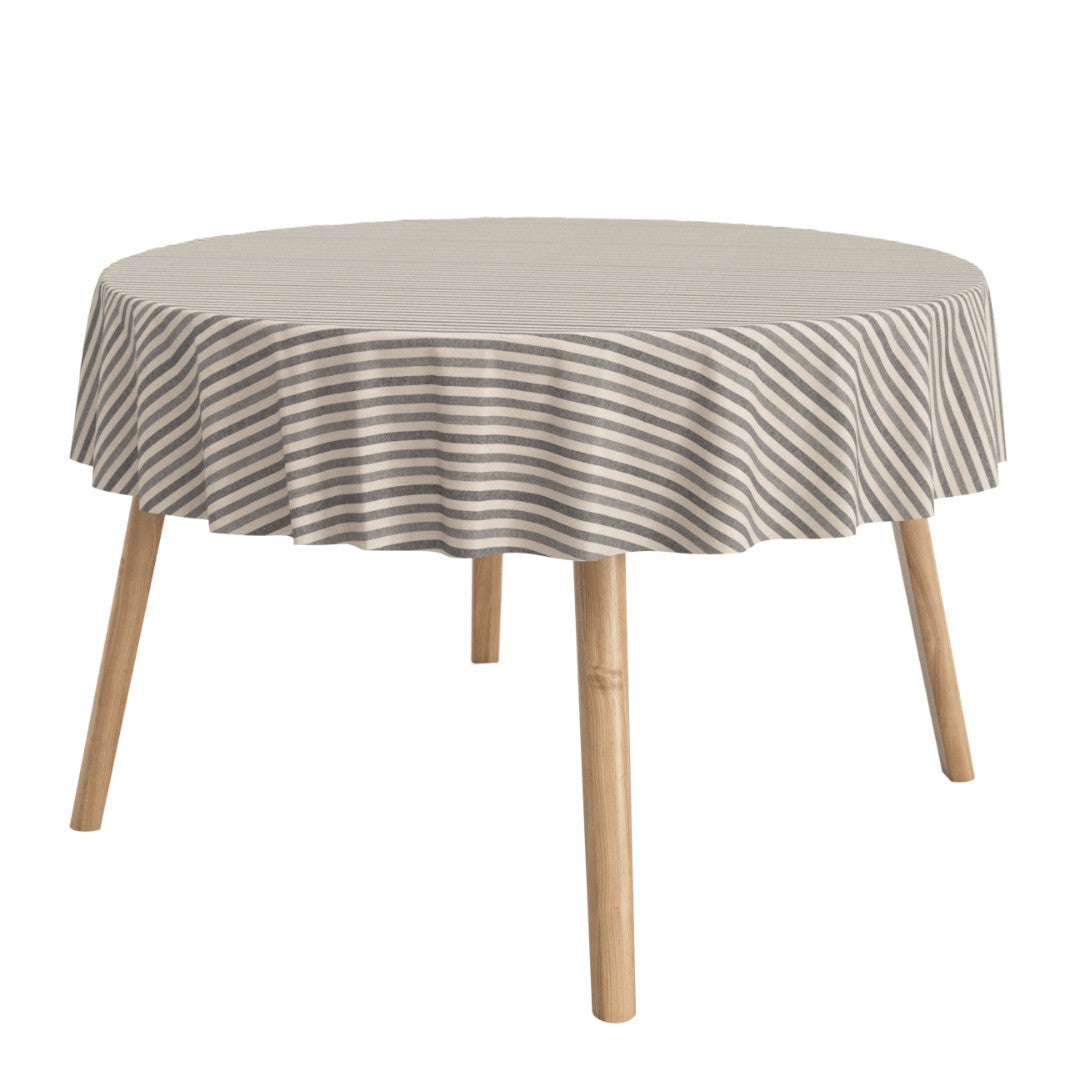 Marché Striber Grå - Rund akryldug med striber og antiskrid