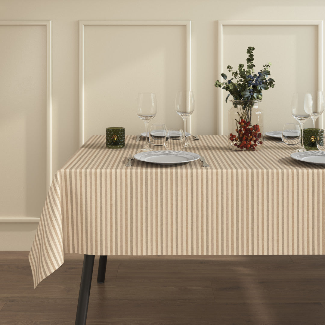 Miljøebillede med Marché Striber Sand akryldug på bord