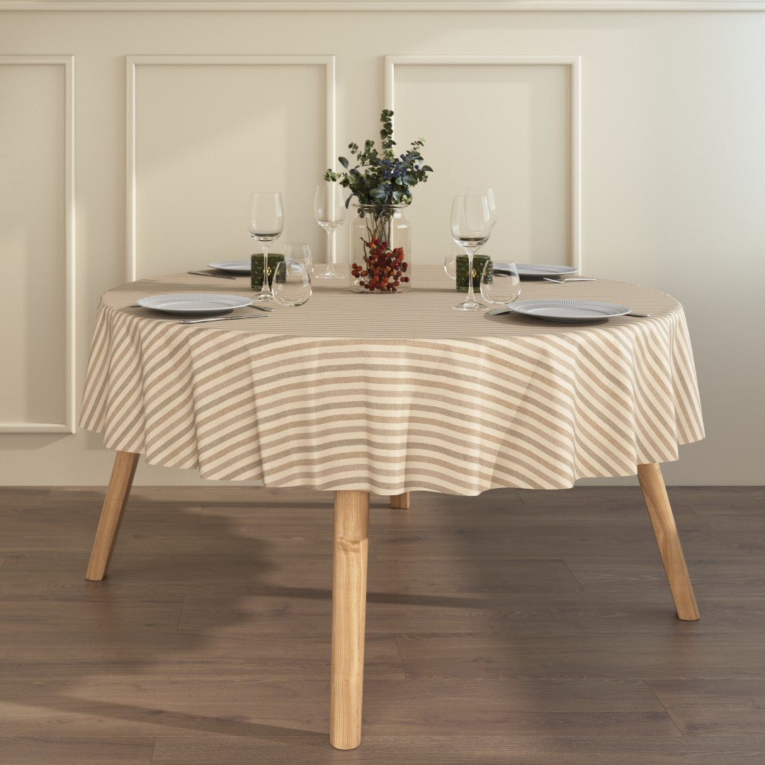 Miljøebillede med rund akryldug - Marché Striber Sand