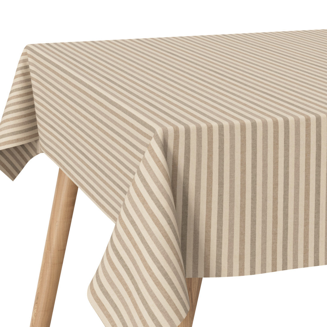Marché Striber Sand - Hjørnebillede af akryldug i hør