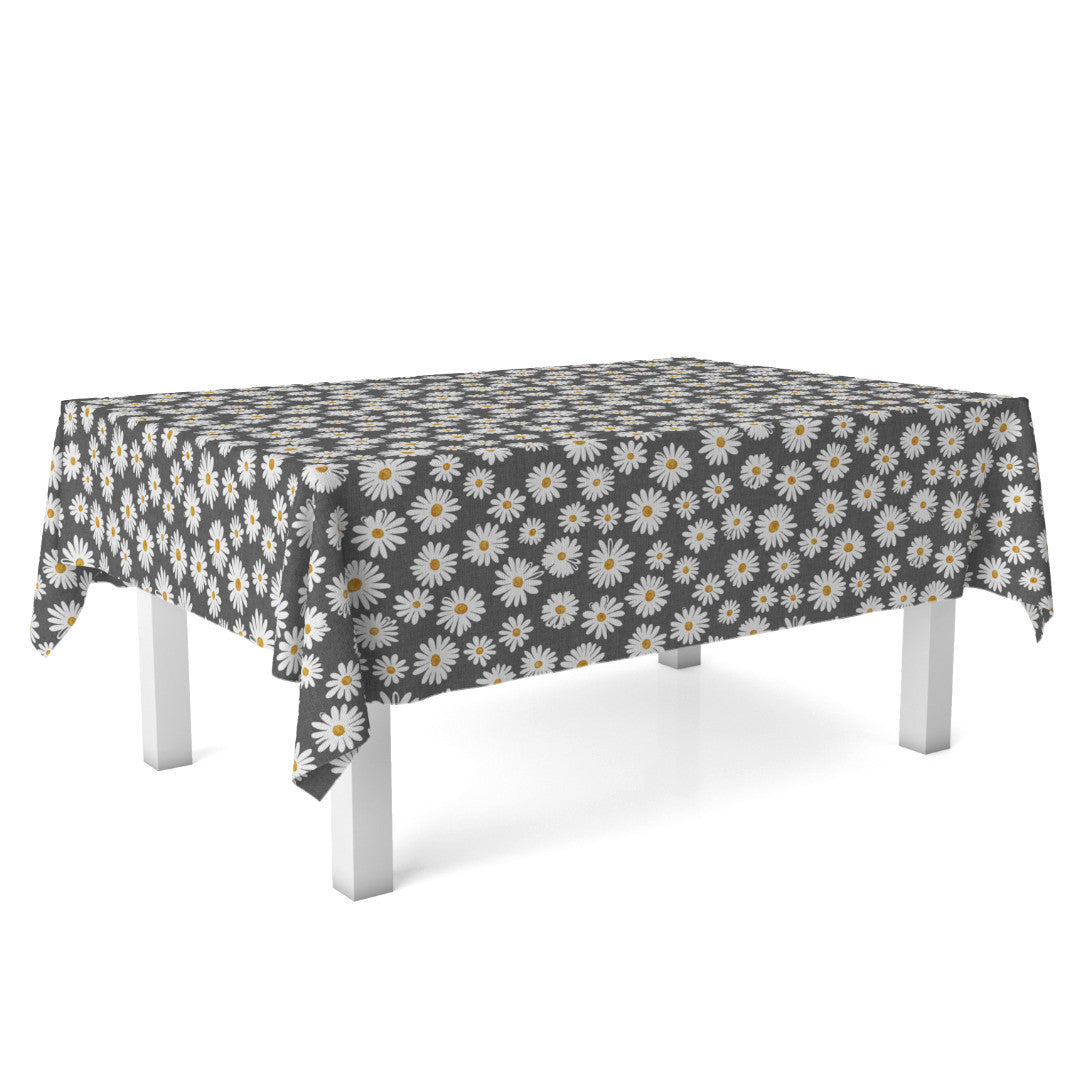 Margarita Antracit - Akryldug med margueritter, på bord
