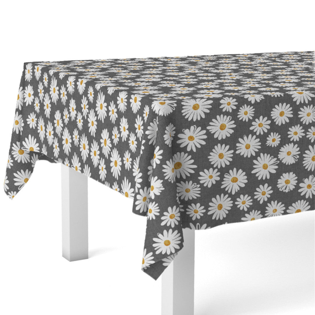 Margarita Antracit - Akryldug med margueritter, hjørnebillede