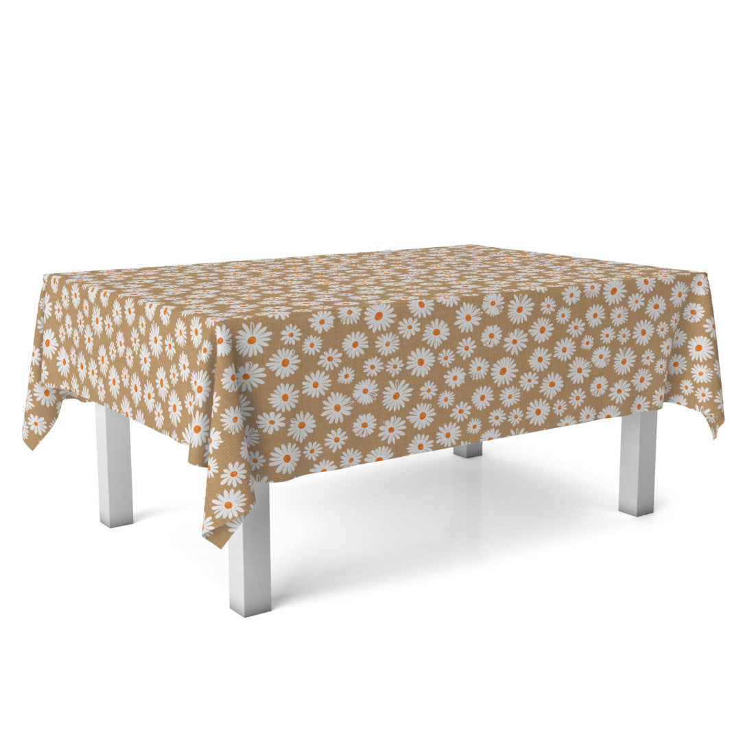 Margarita Natur - Akryldug med margueritter, på bord