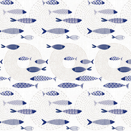 Marlin Wave – Voksdug med fiskemotiv i blå