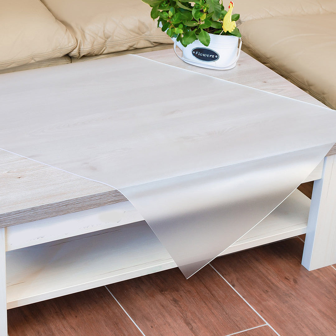 Kraftig matteret voksdug - Beskyttende plastfolie til glas- og højglanspolerede borde - 2,0 mm / 100 cm