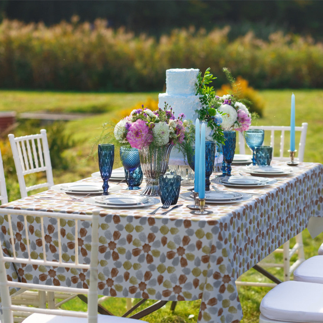 Mavro - Voksdug med afdæmpet geometrisk mønster, miljø