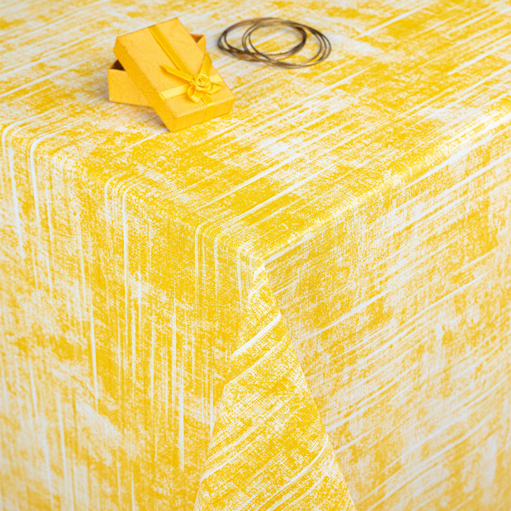 Melange Mellow Yellow - Rund voksdug med elastik