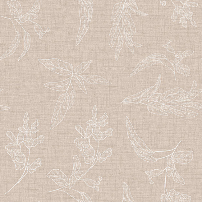 Mønster af Mesina Beige - Voksdug i hørlook med stregblade