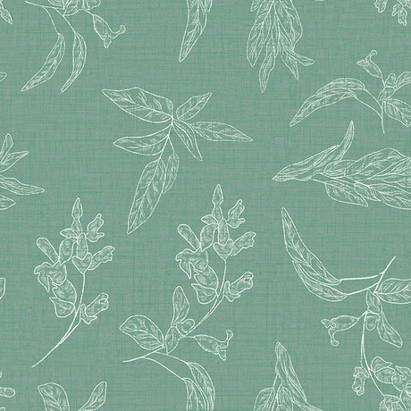 Mønster af Mesina green - Voksdug i hørlook med stregblade