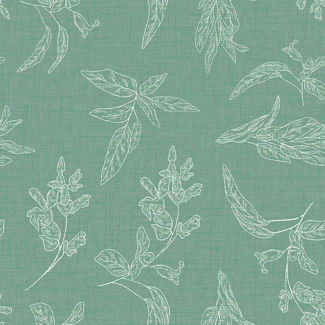 Mønster af Mesina green - Voksdug i hørlook med stregblade