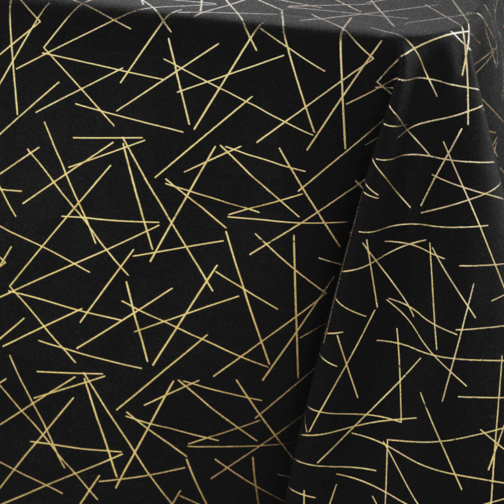 Mikado Metallic Sort - Rektangulær dug med anti-plet, 140 x 240 cm, nærbillede