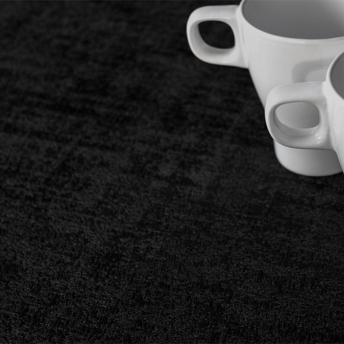 Morillo Luxxus Sort - Jacquard vævet akryldug, 140 cm bred