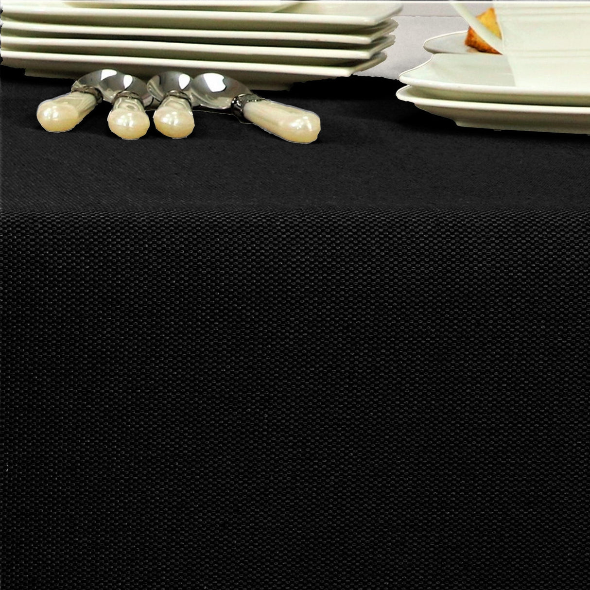 Morissot 180, ensfarvet vævet akryldug - Sort