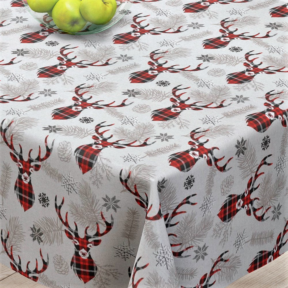 Morzine Rød - Akryldug søde rensdyr - 150 cm bred