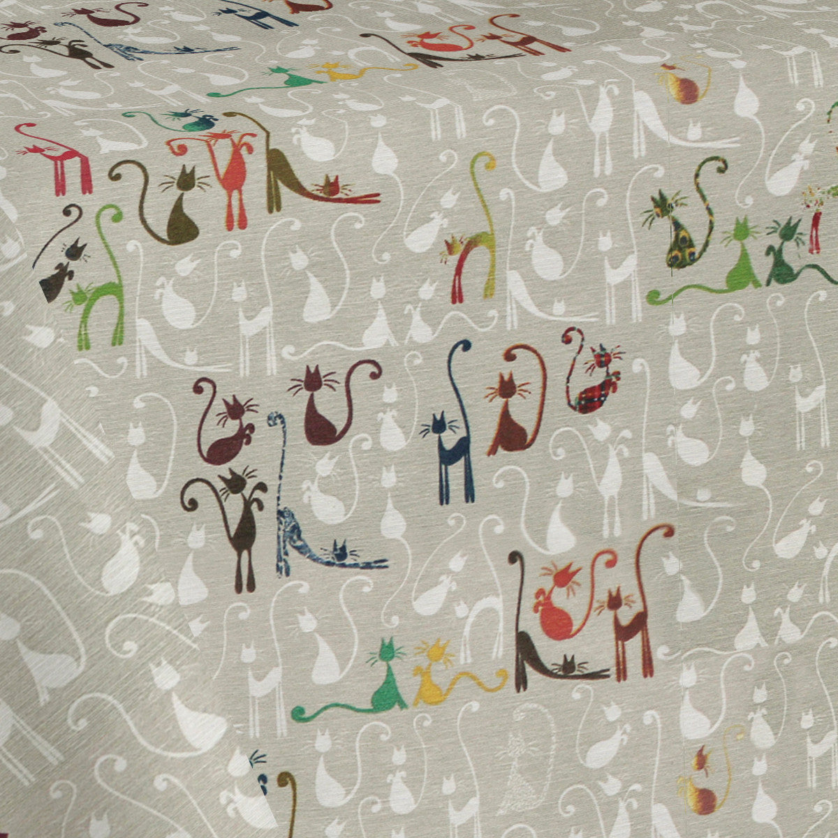 Mucha Natur - Akryldug med sjove katte nærbillede