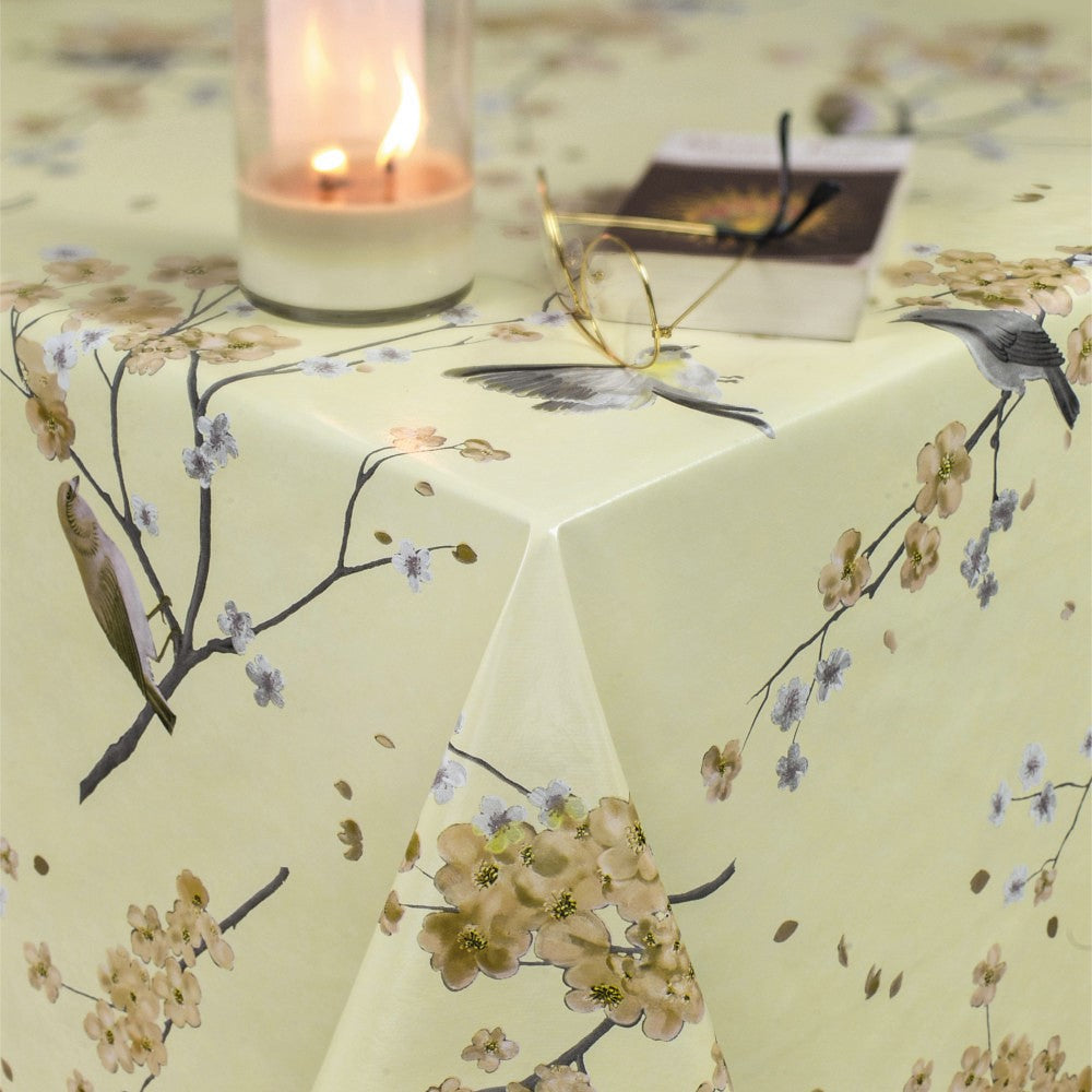 Musvitterne Titter Beige, voksdug med fugle