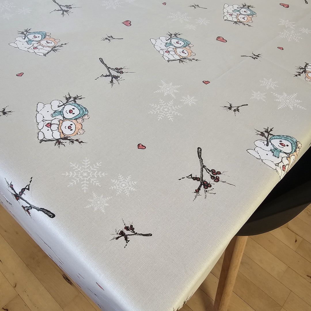 Fiffi & Tilla - Juledug/Tekstildug fra Klarborg med de søde snemænd