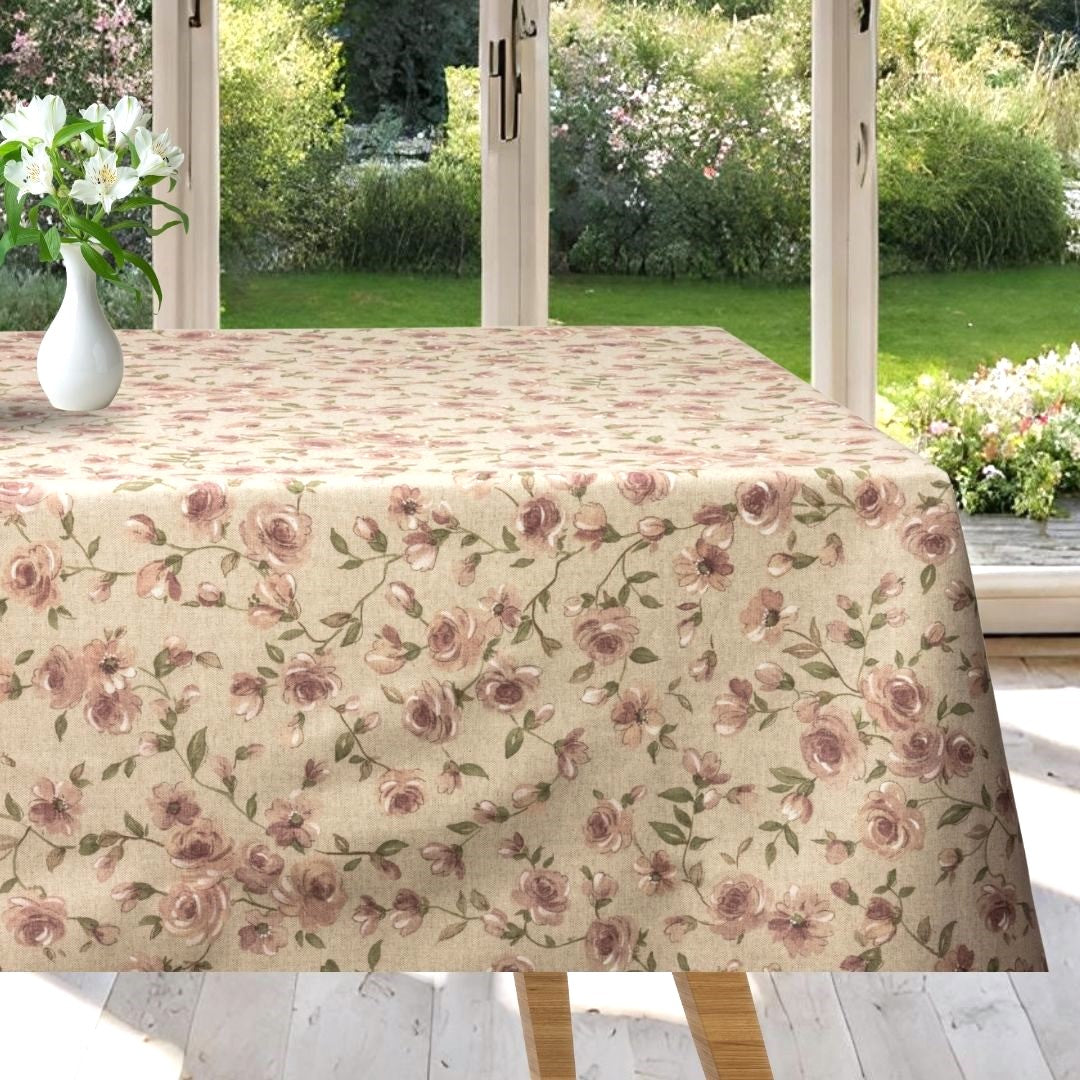 Natura Delle Rose di Fionda - Akryldug med slyngroser 160 cm bred