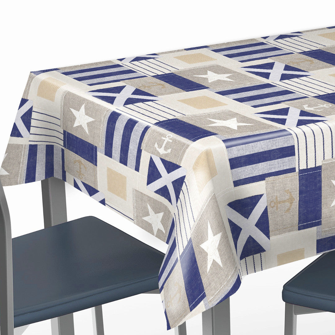 Naval Blå - Voksdug med maritimt tema