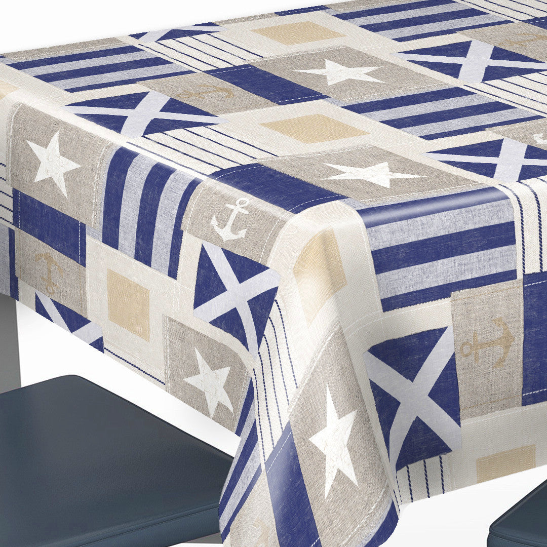 Naval Blå - Voksdug med maritimt tema