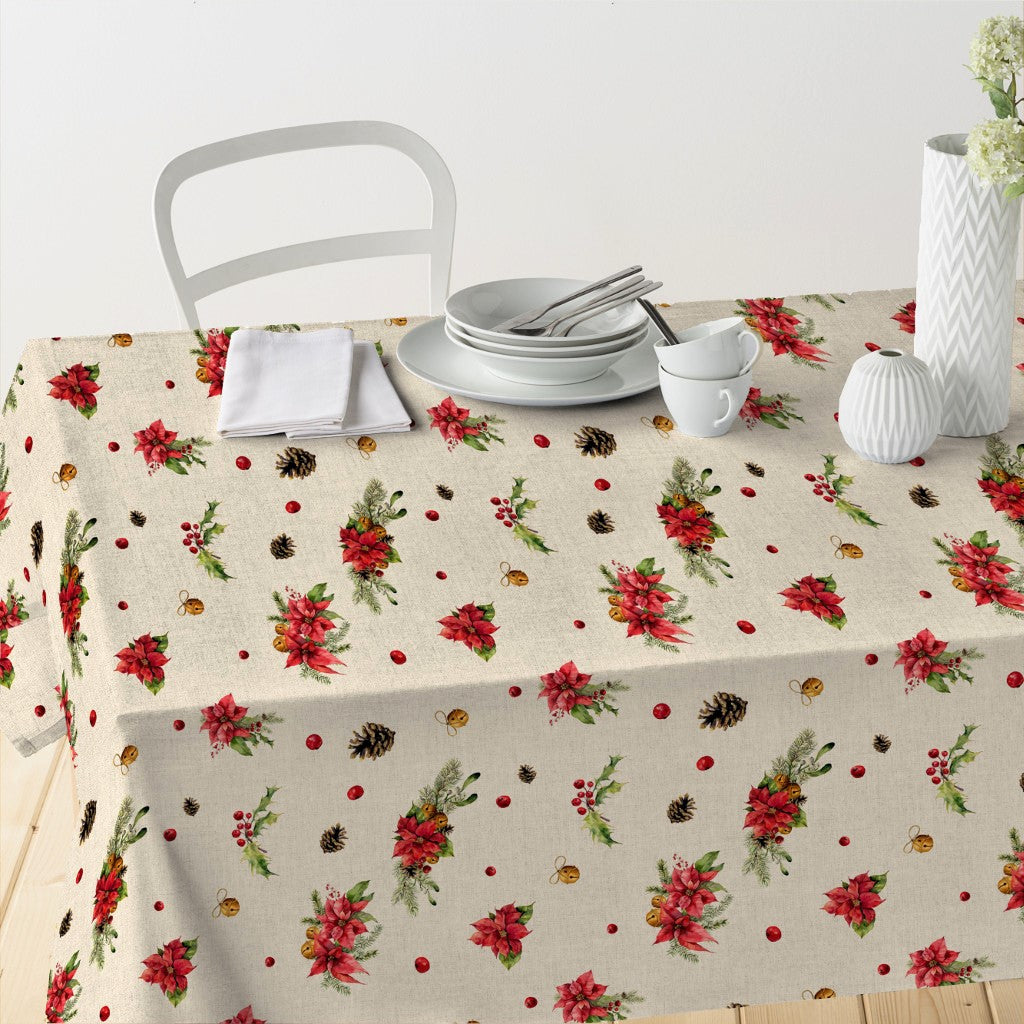 Naza - Juleakryldug med små dejlige røde julestjerner