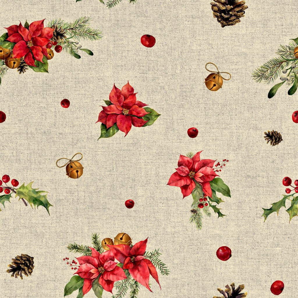 Naza - Juleakryldug med små dejlige røde julestjerner