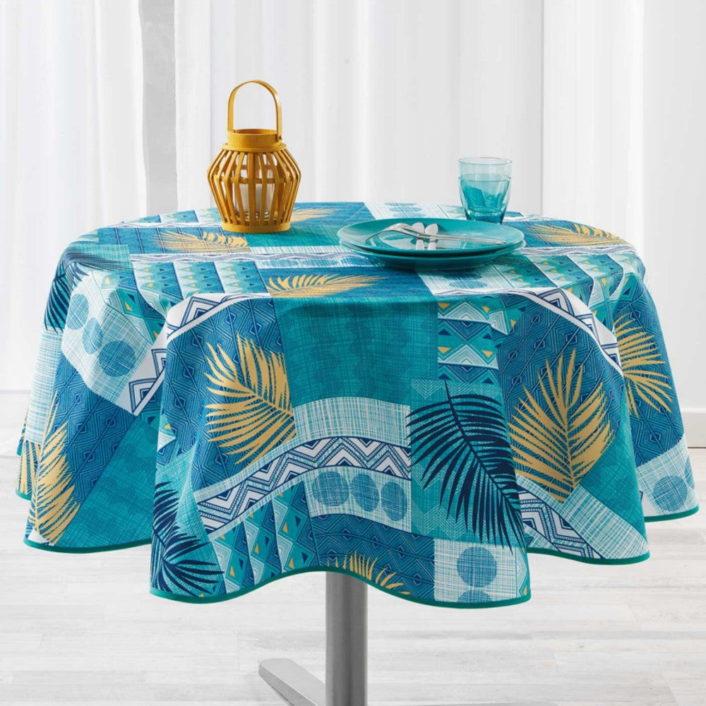 Neha Blue Ø 180 cm, rund dug med anti-plet