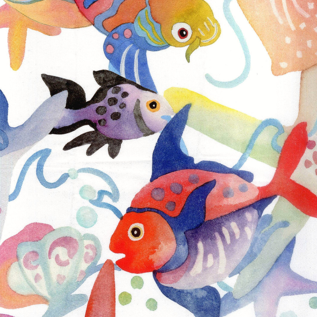 Nelle Acque Tropicali - Skøn akryldug med farverige fisk