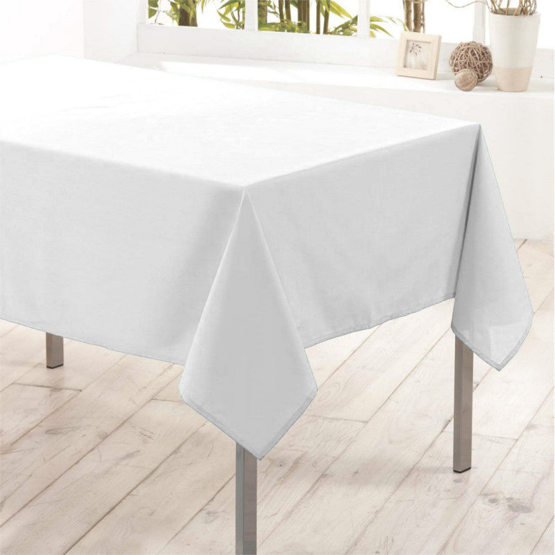 Nelson, ensfarvet rektangulær dug med anti-plet 145 x 240 cm - Hvid