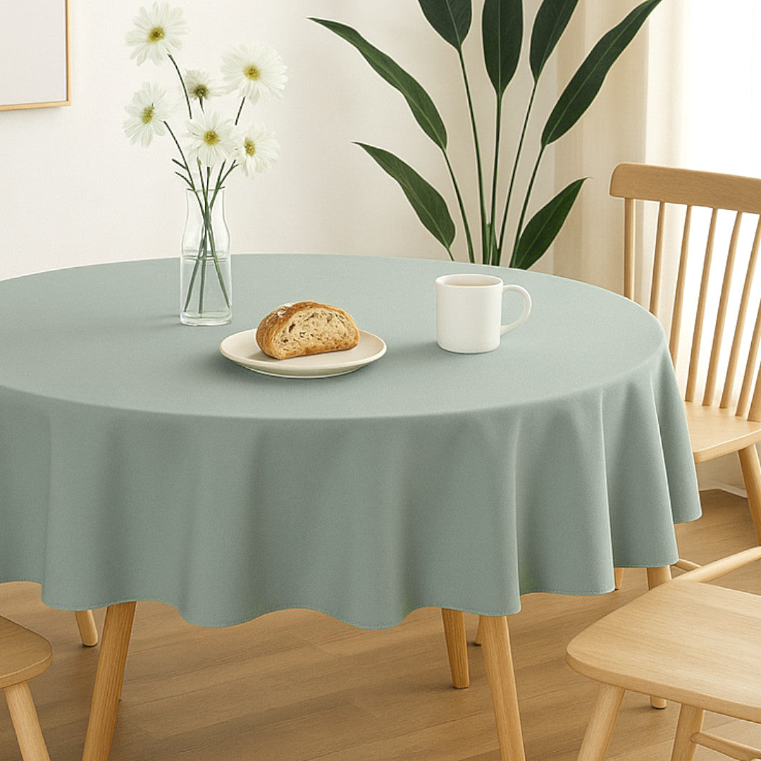 Nelson, ensfarvet rund stofdug Ø 180, Salviegrøn