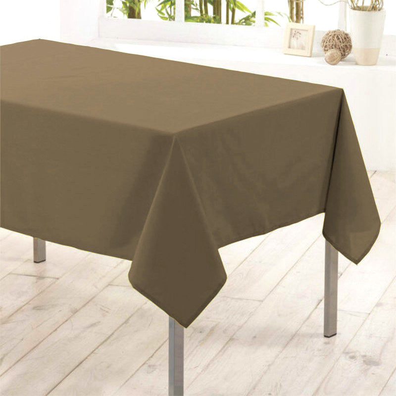 Nelson, ensfarvet rektangulær dug med anti-plet 145 x 240 cm - Taupe