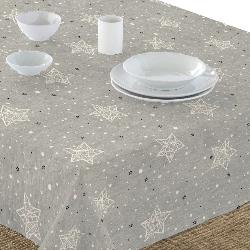 Neus - Grå juleakryldug med stjerner i sort og hvid