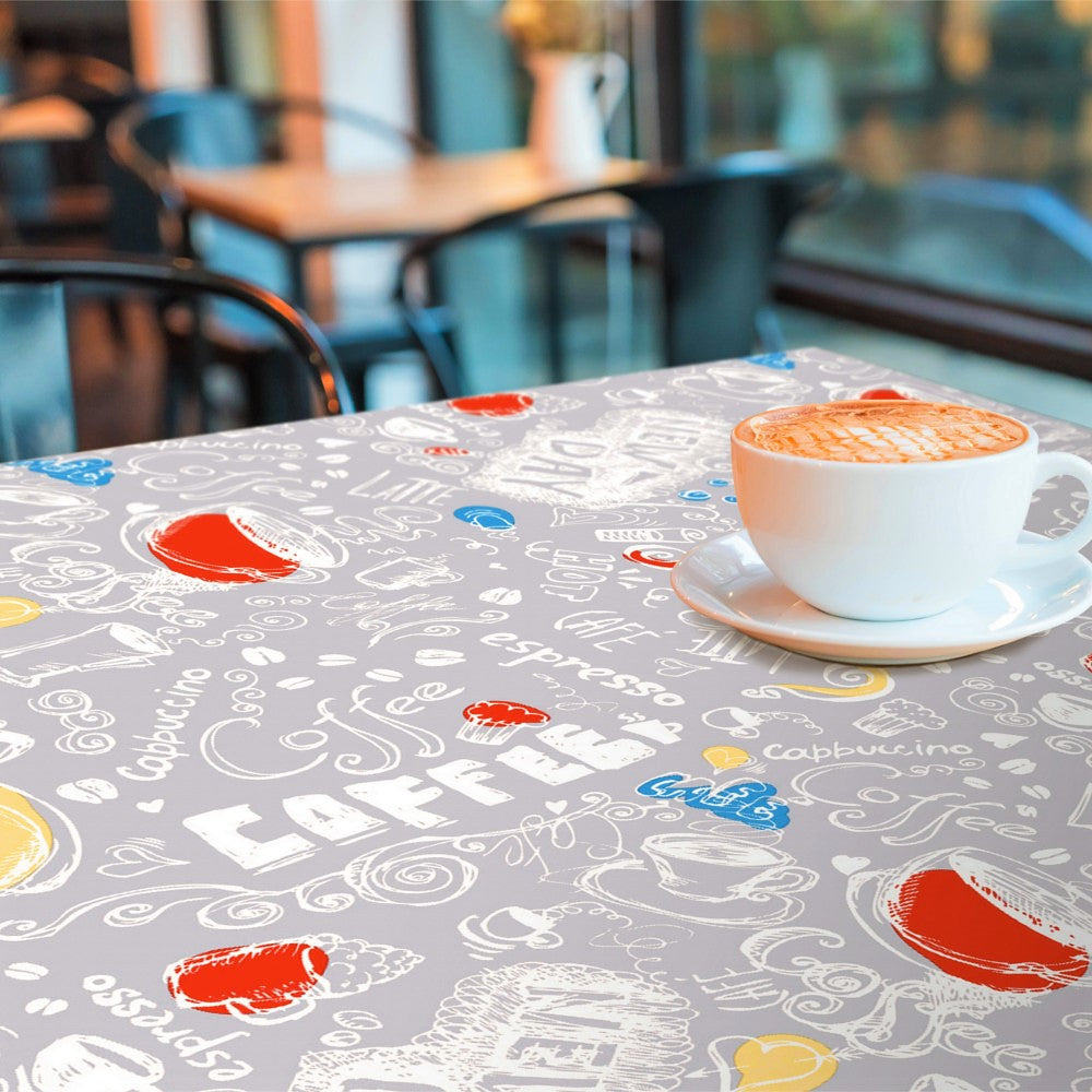 New day grey - Rund voksdug med elastik