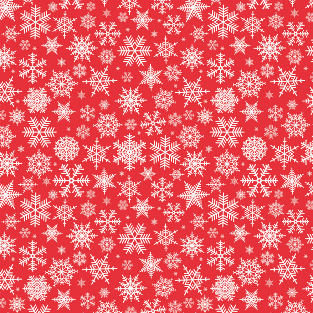 Nieve Rød - Juleakryldug med flotte Stjerner og iskrystaller