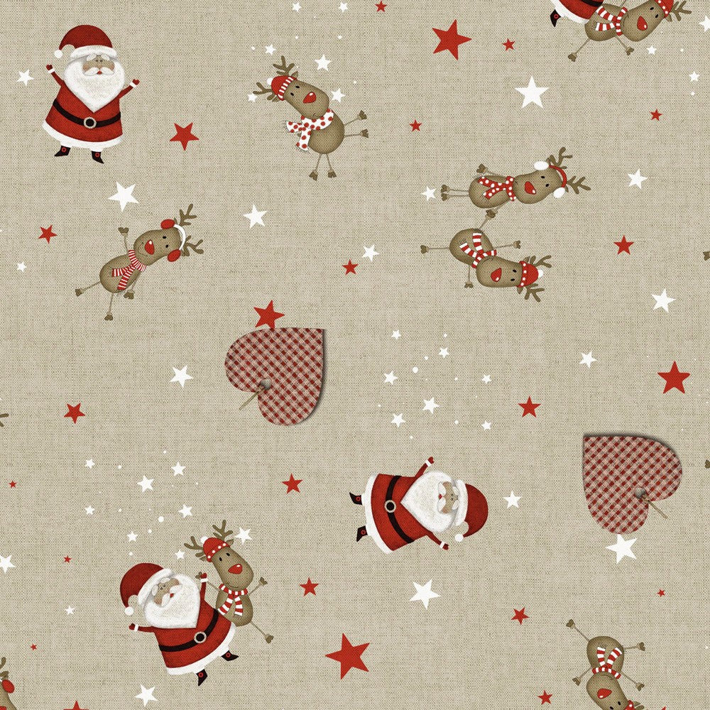 Noel Natur - Juleakryldug med Julemanden og hans Rensdyr