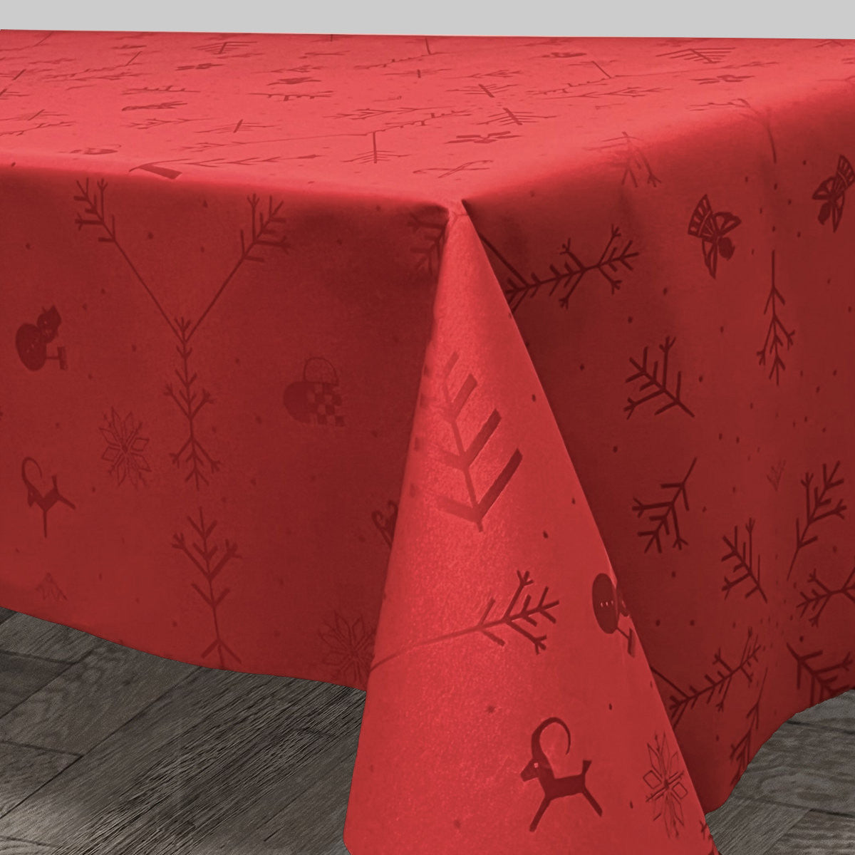 Noel Engholm Juledug - Jacquardvævet akryldug i rød med antiskrid