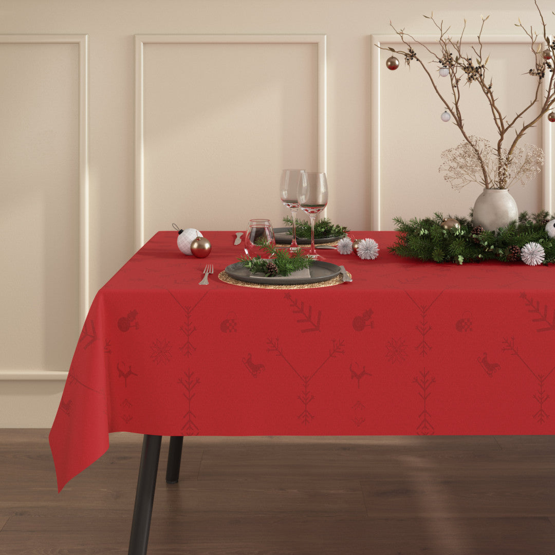 Noel Engholm Juledug - Jacquardvævet akryldug i rød, miljø