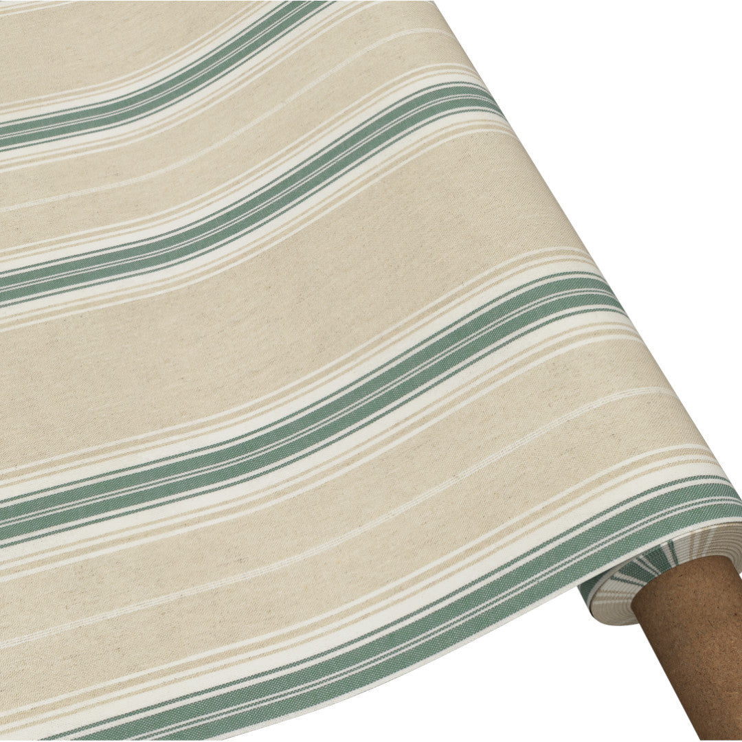 Nordisk Julestribe Grøn - Juledug i hørlook rullet på rør