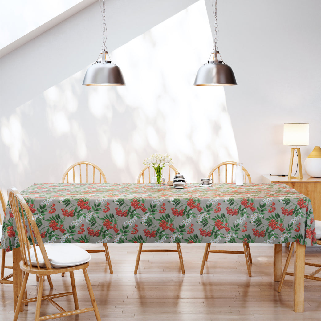 Baies - Akryldug med bær og blomster 155 cm bred