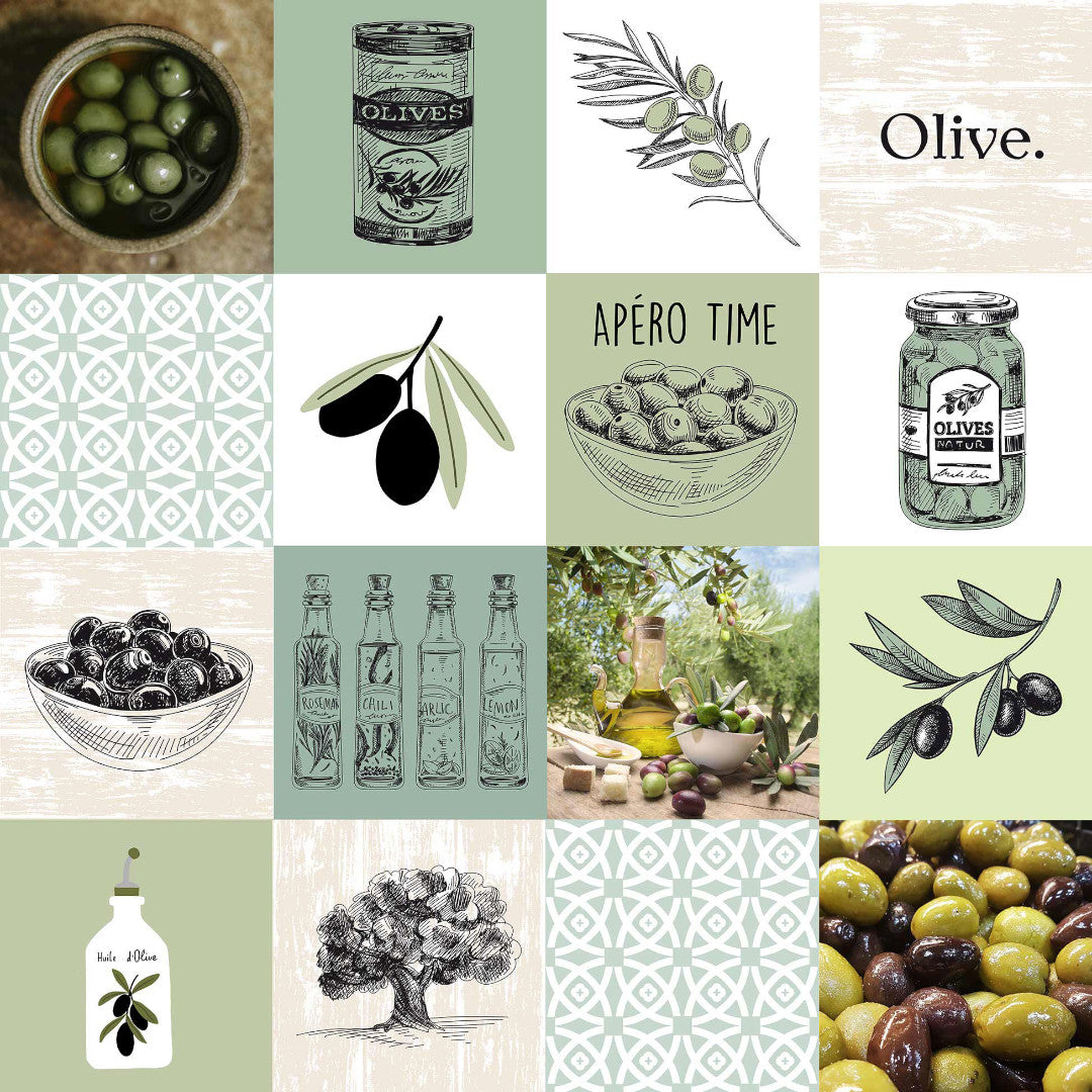 Olive - Voksdug med oliven og olivenolie